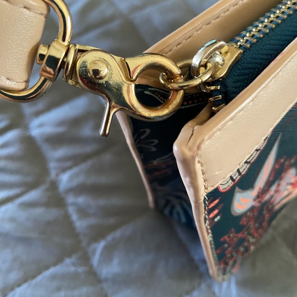 Spartina 449Mystic Mermaid green & tan Wristlet with removable strap